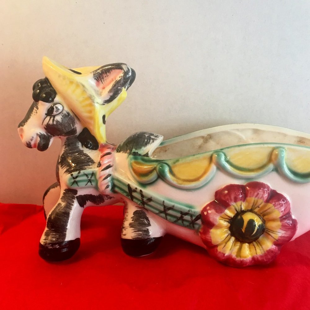 Vintage Donkey Planter/Vase